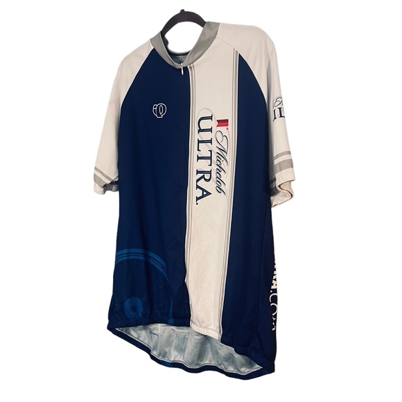 PEARL iZUMi Cycling Jersey Michelob Ultra Size XXL Blue White - Picture 2 of 6